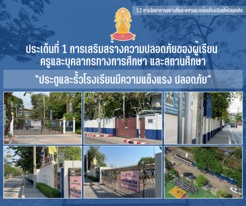 1.2 2 ประตูและรั้วโรงเรียนมีความแข็งแรงปลอดภัย