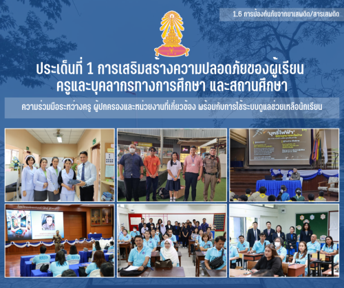 1.6 3 ความร่วมมือระหว่างครู ผู้ปกครองและหน่วยงานที่เกี่ยวข้อง พร้อมกับการใช้ระบบดูแลช่วยเหลือนักเรียน