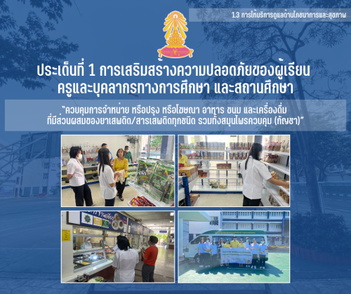 1.3 7 ควบคุมการจำหน่าย หรือปรุง หรือโฆษณา อาหาร ขนม และเครื่องดื่ม ที่มีส่วนผสมของ  ยาเสพติด_สารเสพติดทุกชนิด รวมทั้งสมุนไพรควบคุม (กัญชา)