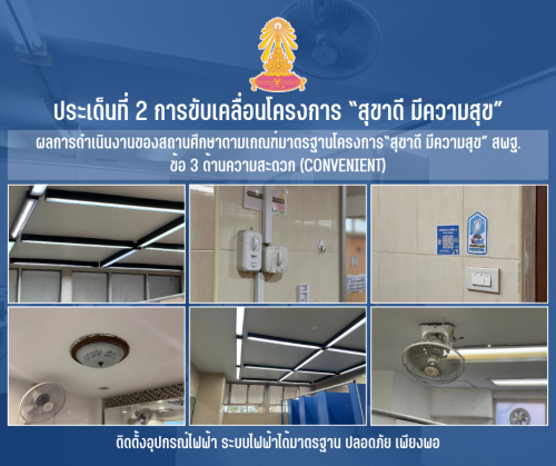 3 ติดตั้งอุปกรณ์ไฟฟ้า ระบบไฟฟ้าได้มาตรฐาน ปลอดภัย เพียงพอ