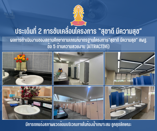 5 มีการตกแต่งสภาพแวดล้อมบริเวณภายในห้องน้ำเหมาะสม ถูกสุขลักษณะ