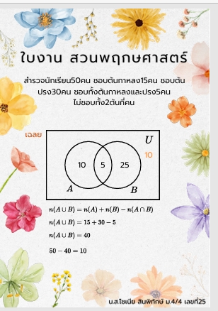 ใบงาน/แบบฝึกหัด มีความสามารถในการคิดคำนวณ